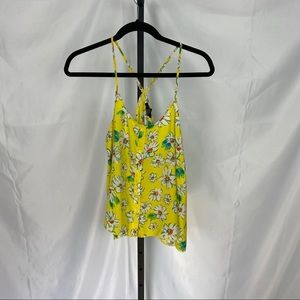 3 FOR $15 Timing Bright Yellow Floral Print Tank, size Large